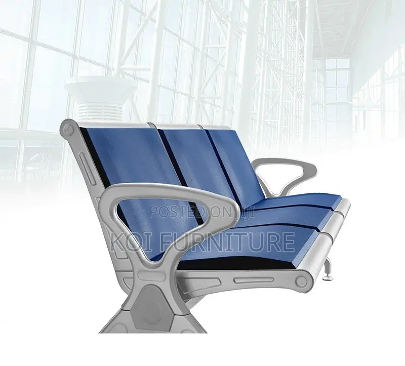 Office Bench : Kinbor 3-Seat Blue Waiting Room Chairs