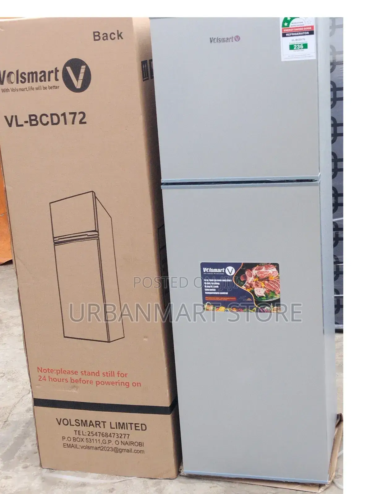 Volsmart 172 Litres Double Door Fridge Silver Finish