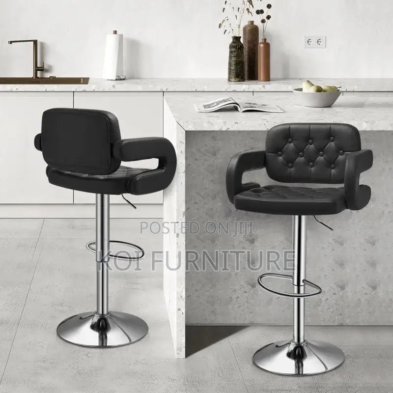 Barstool : Modern Black Pu Leather Swivel Counter Barstools