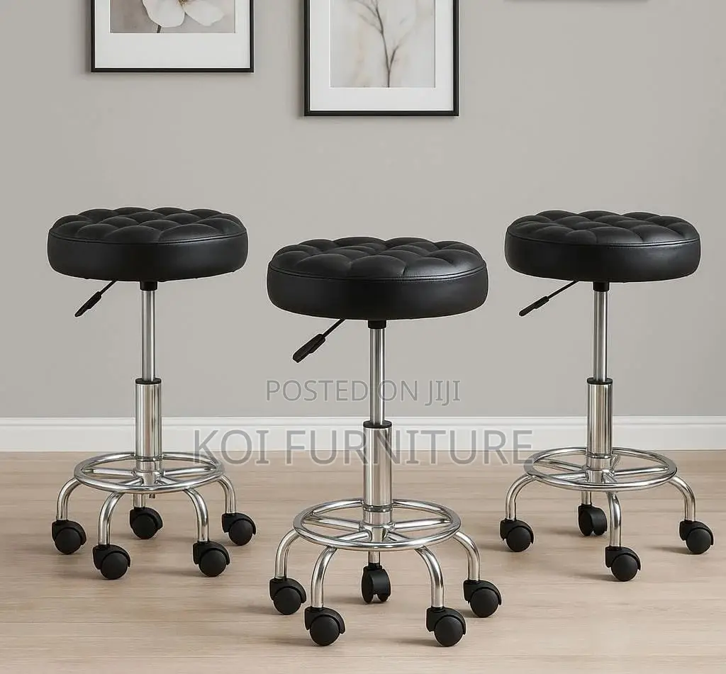 Bar Chairs : Fashion Adjustable Black Swivel Salon Stool