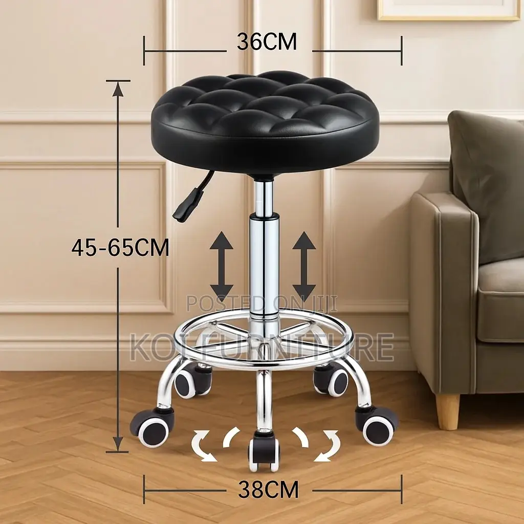 Bar Chairs : Fashion Adjustable Black Swivel Salon Stool