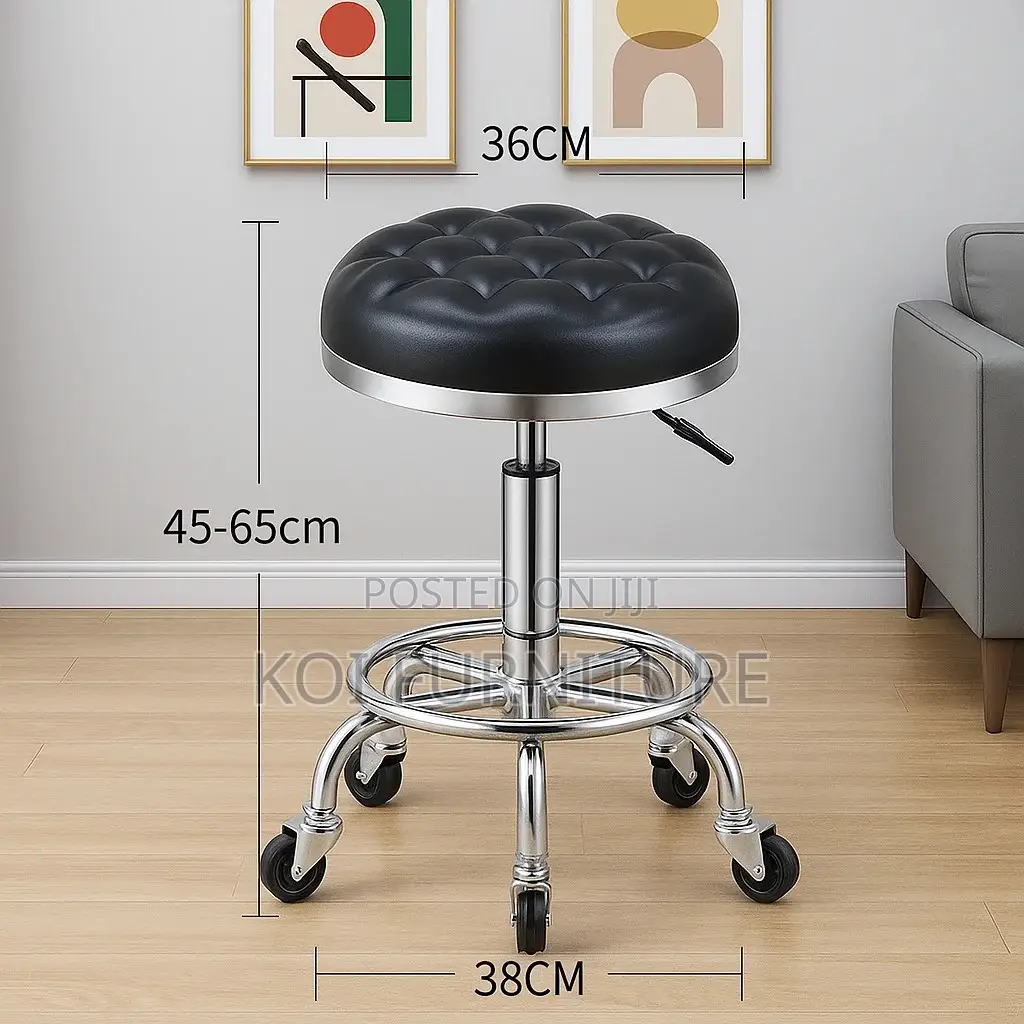 Bar Chairs : Fashion Adjustable Black Swivel Salon Stool