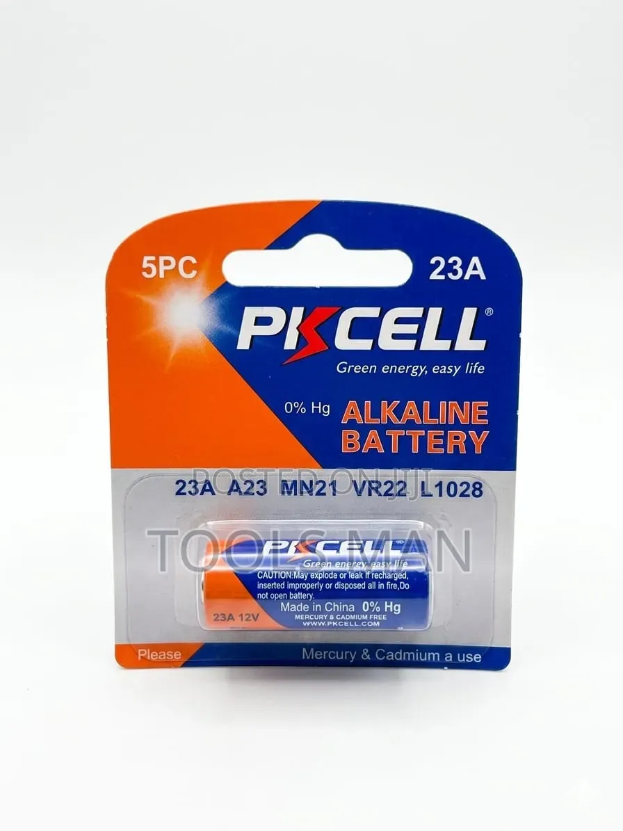 Pkcell 23a 12v Alkaline Battery 5pc Pack - For Car Remotes Alarms.