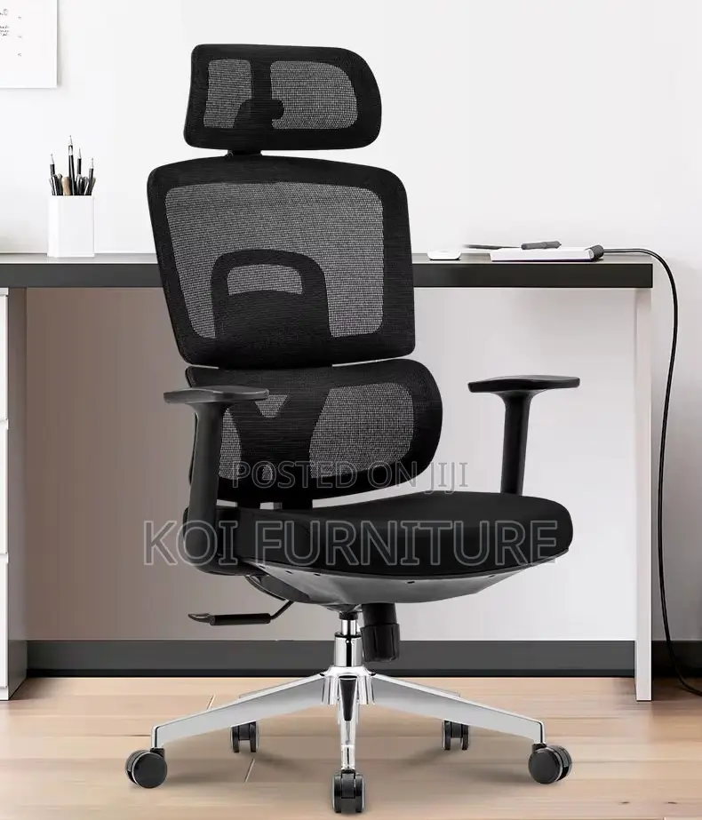 Office Chair P12n Black High-Back Ergonomic Mesh Office Chair