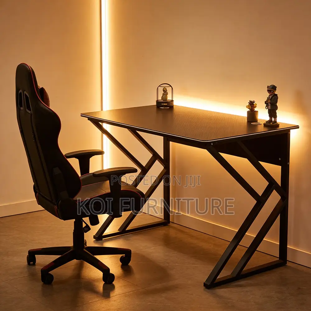Office Desk : 1.2m G12 Black Computer Desk With Modern Metal Frame