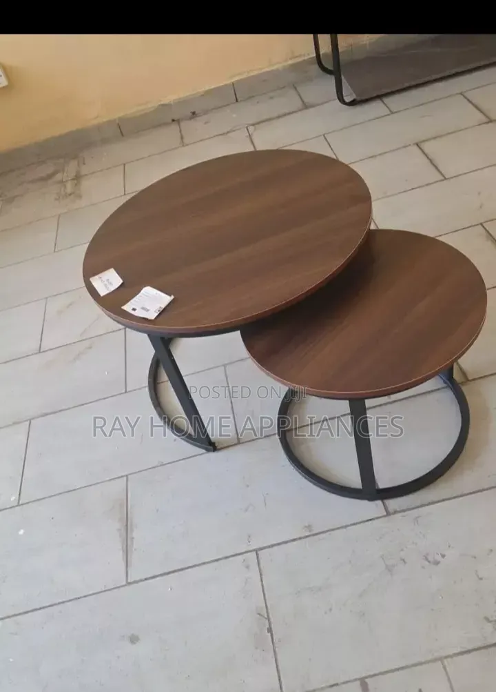 Nesting Coffee Table Marble Effect (Mdf) Grey, Wooden, Black