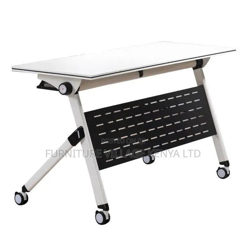 120cm White Wood Foldable Training Table