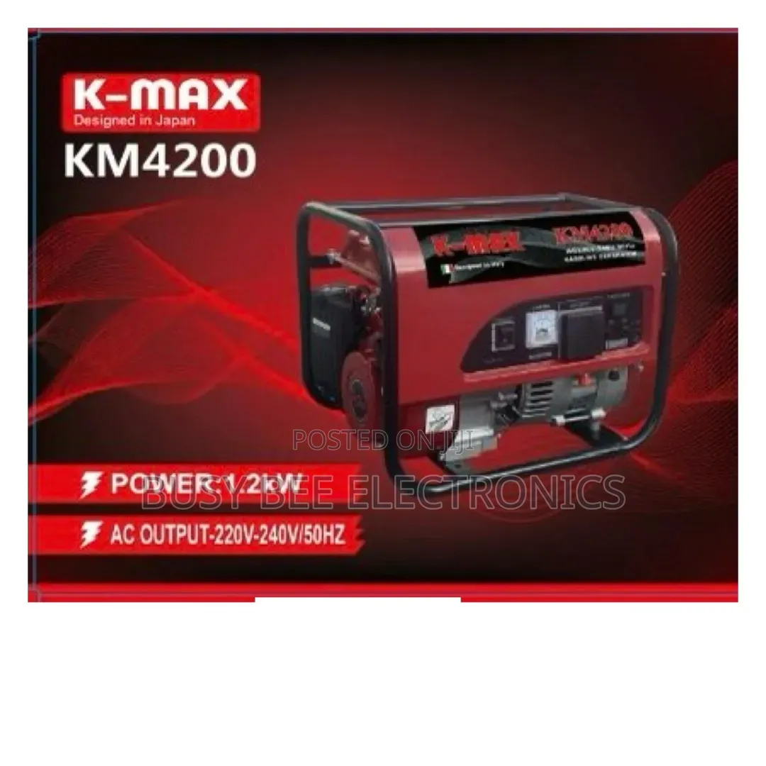 1.2kva Kmax Petrol Generator – Km4200 4-Stroke Reliable Powerhouse