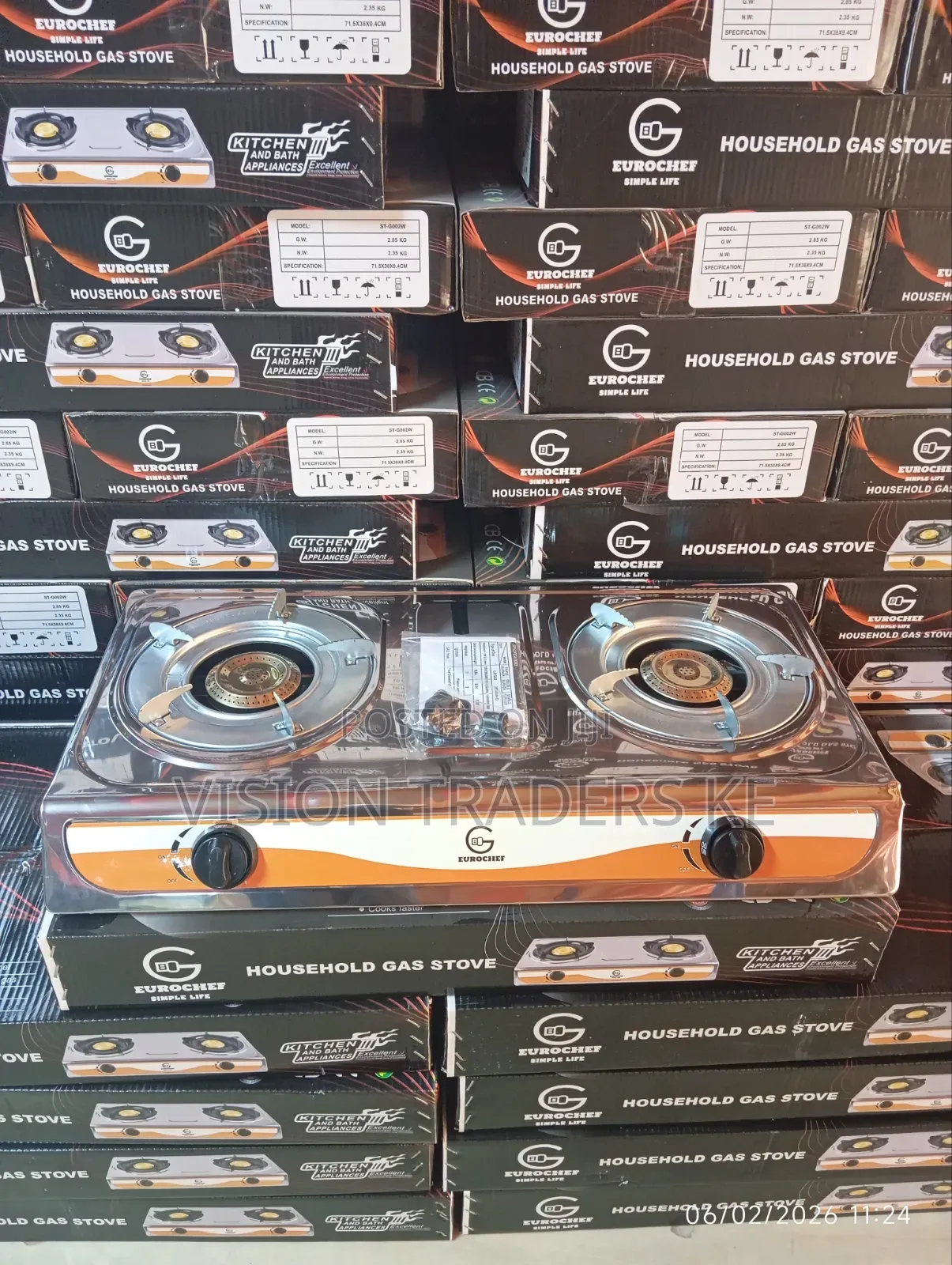 Eurochef 2 Burner Stainless Steel Cooker Burner
