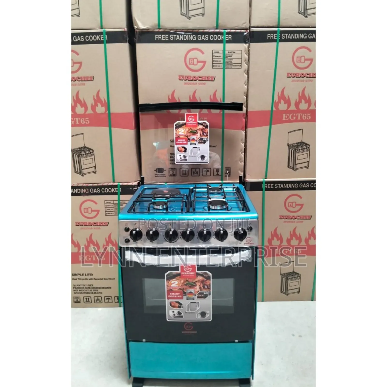 60*65 Eurochef Free Standing 3+1 Electric Cooker