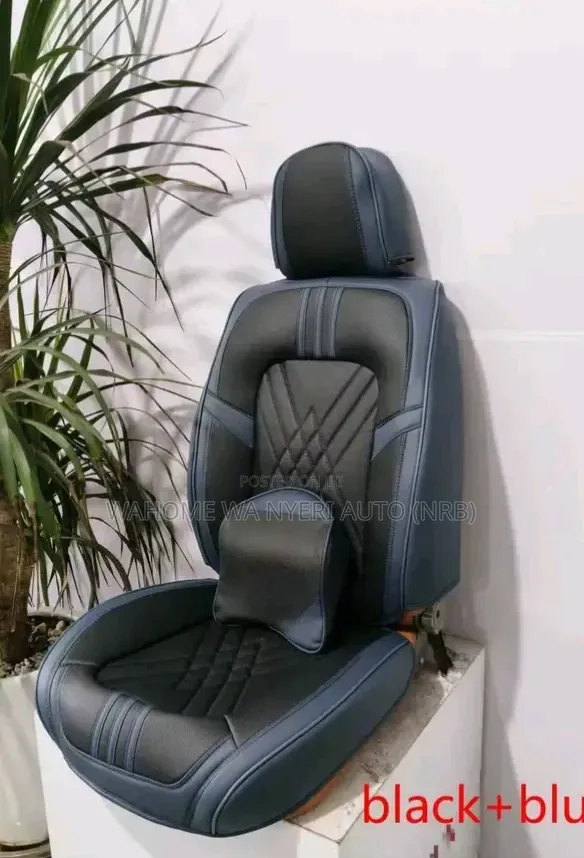 Universal Premium Seat Covers - 5 Seater Set, Black Blue