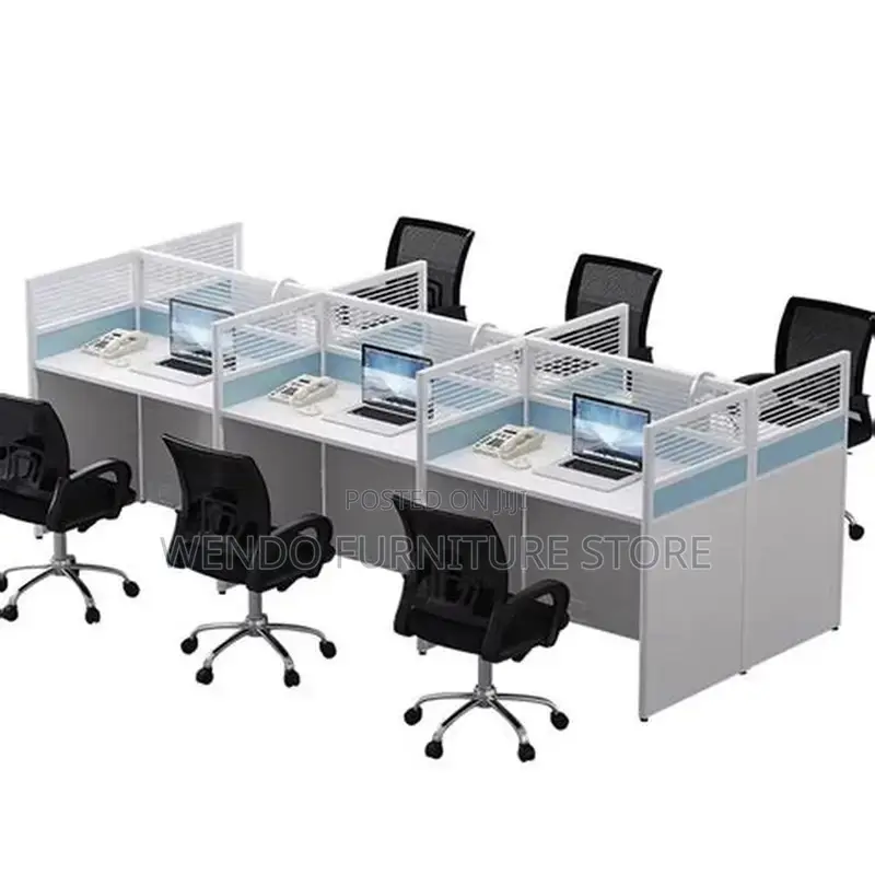 Office Workstation; Six Users MDF Brown Office Workstations