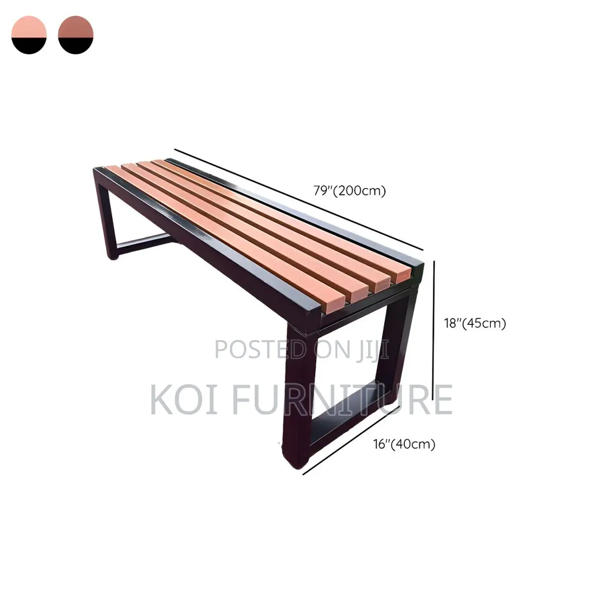 Weather-Resistant Outdoor Garden Bench With Solid Wood Slats