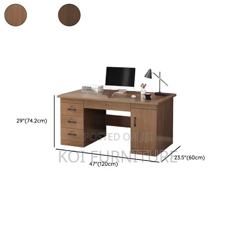 Office Desk; 1.4m Transitional Executive Desk With Locking Storage