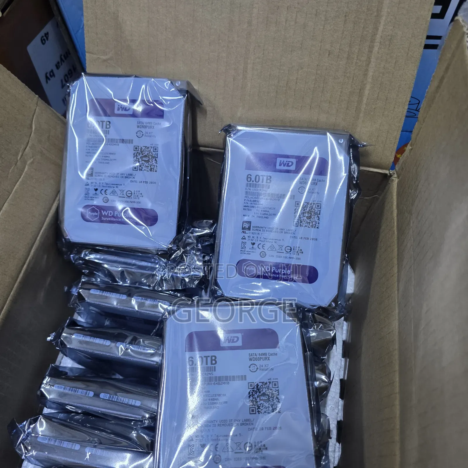 Western Digital Purple 6tb CCTV Surveillance HDD 24/7 Recording