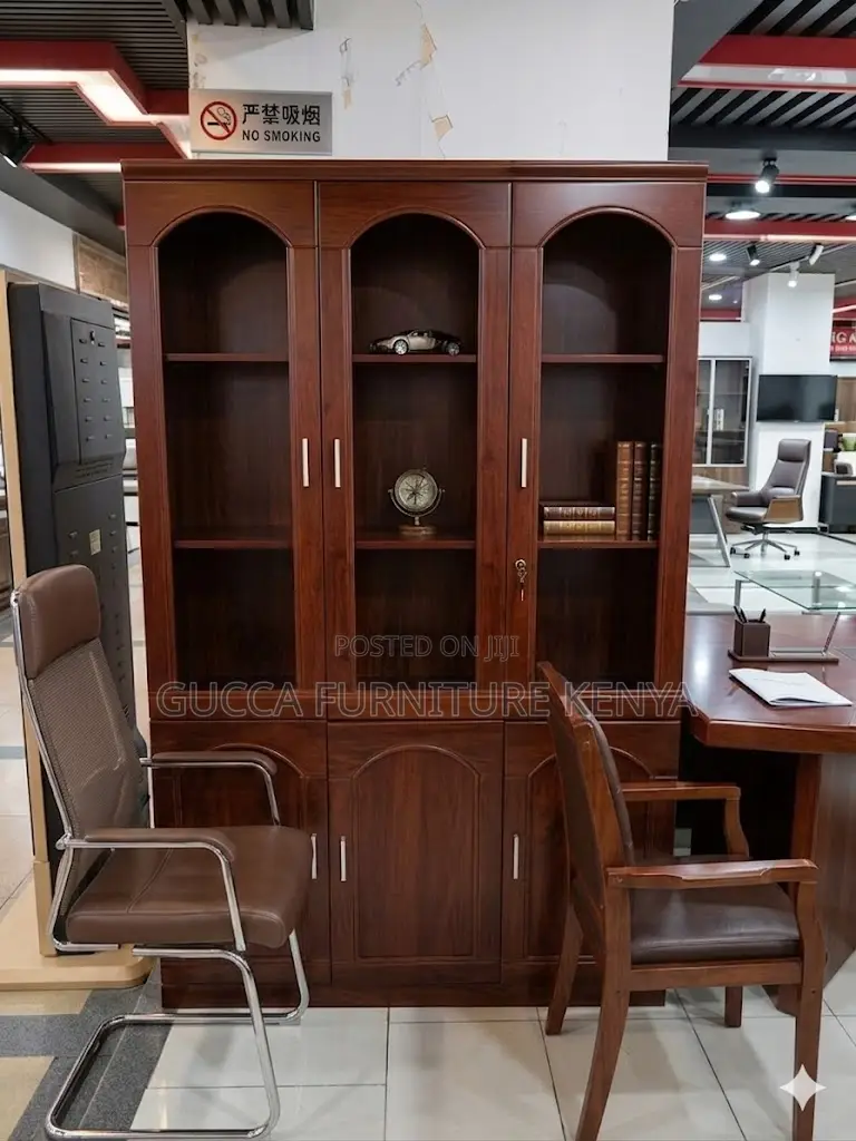 3-Door's Mahogany Executive Cabinet With Shelf