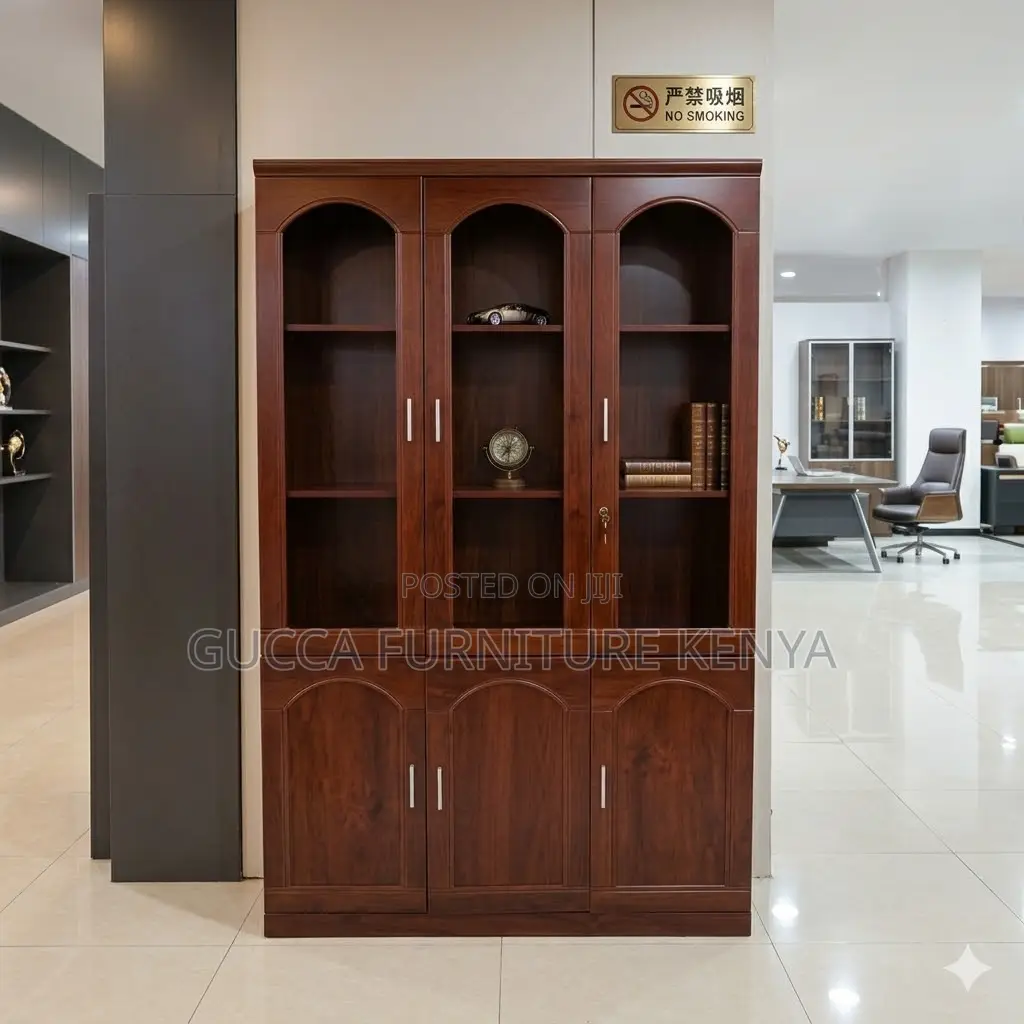 3-Door's Mahogany Executive Cabinet With Shelf