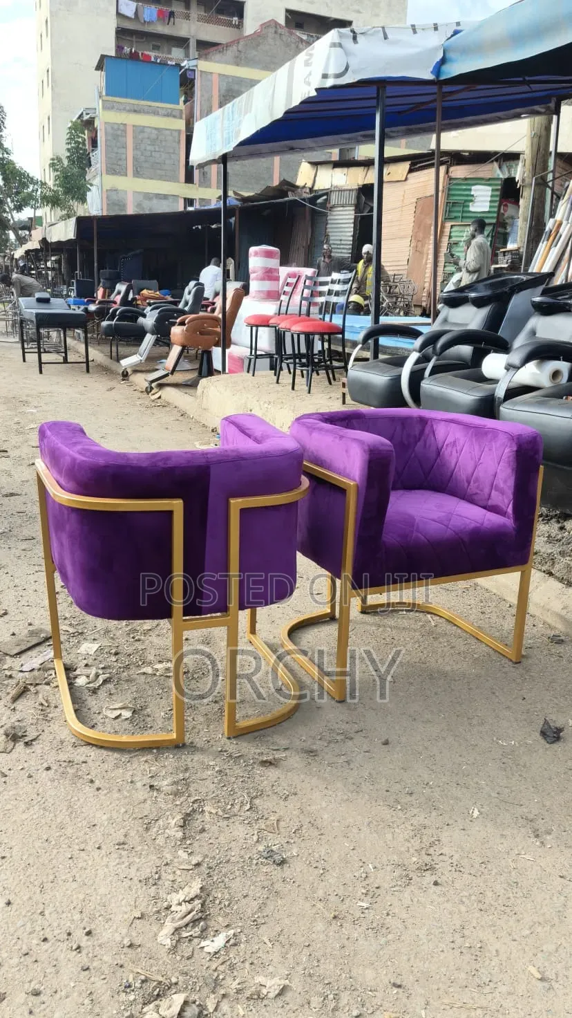 Purple Velvet Manicure and Salon Seats