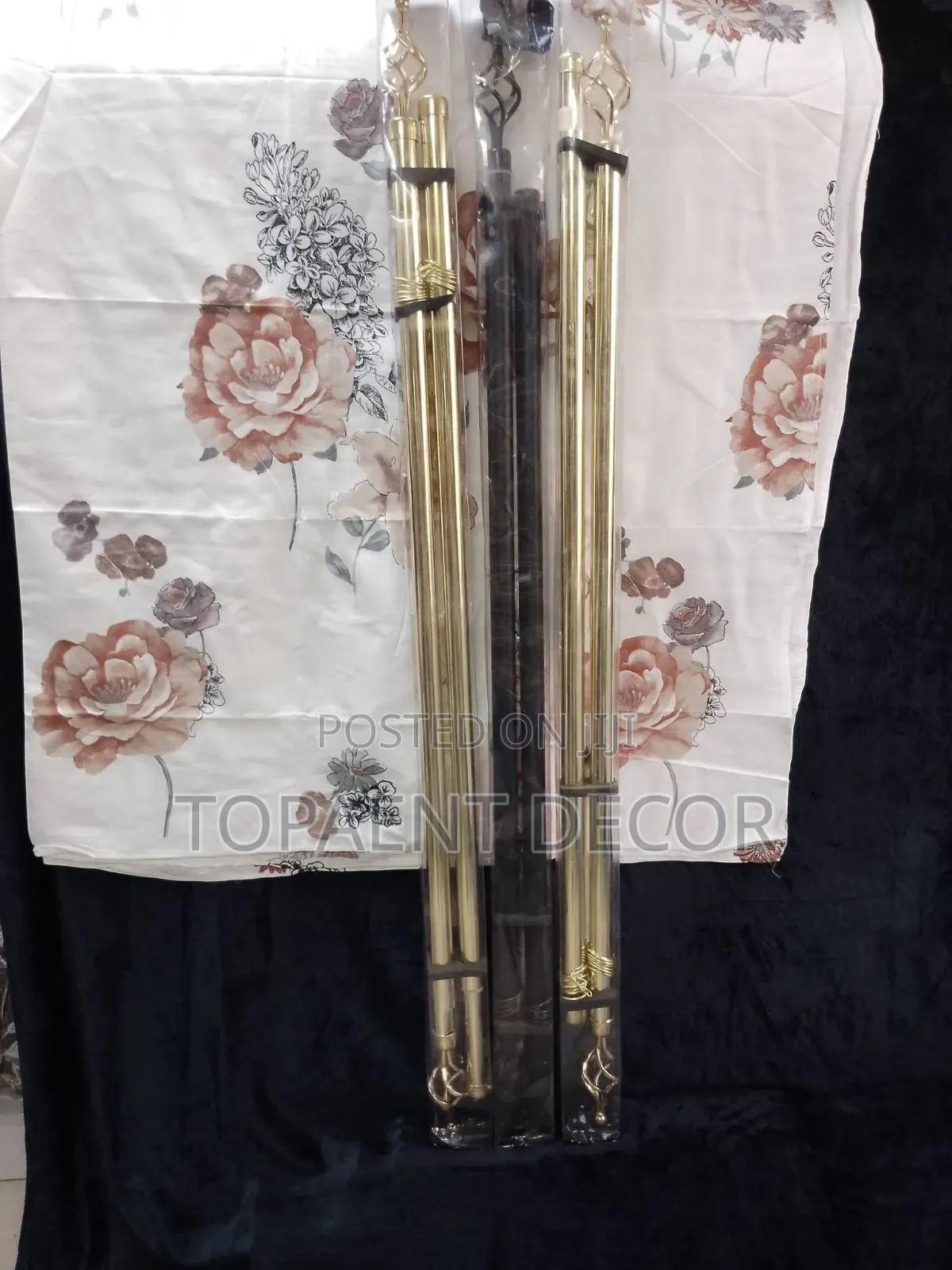 3m Double Black and Gold Adjustable Window Rods
