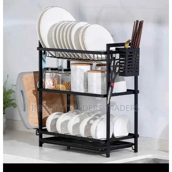 Dish Rack Black 3 Tier