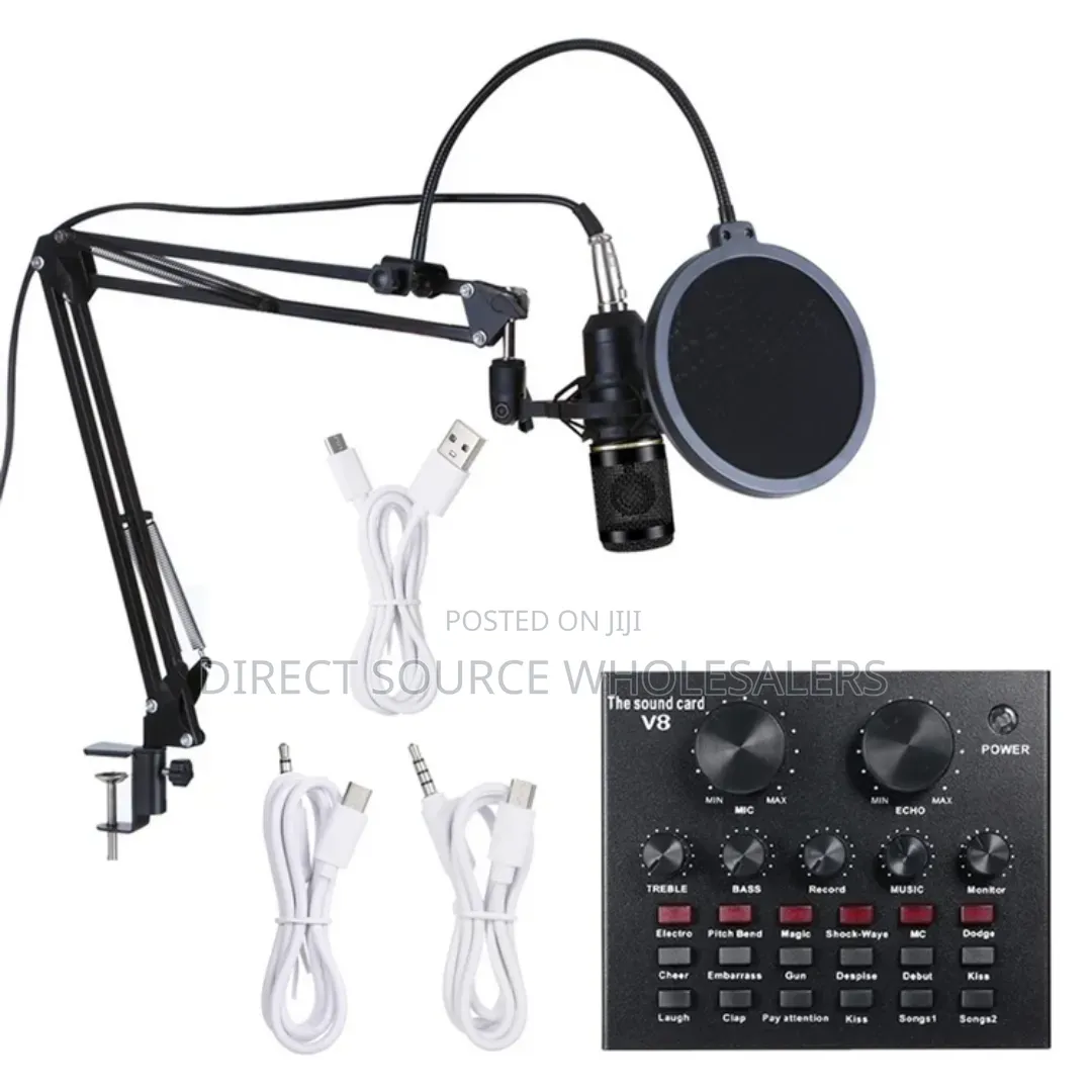 Bm800 Podcast Live Streaming Microphone With Stand Pop Filter