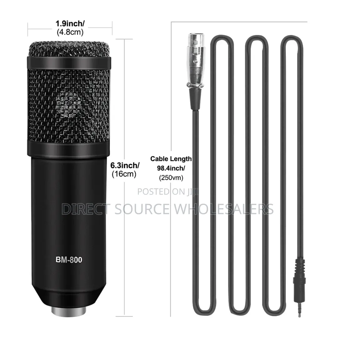 Bm800 Podcast Live Streaming Microphone With Stand Pop Filter