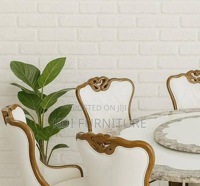 Dinin Set; Six Seaters Royal Dining Set With Marble Top