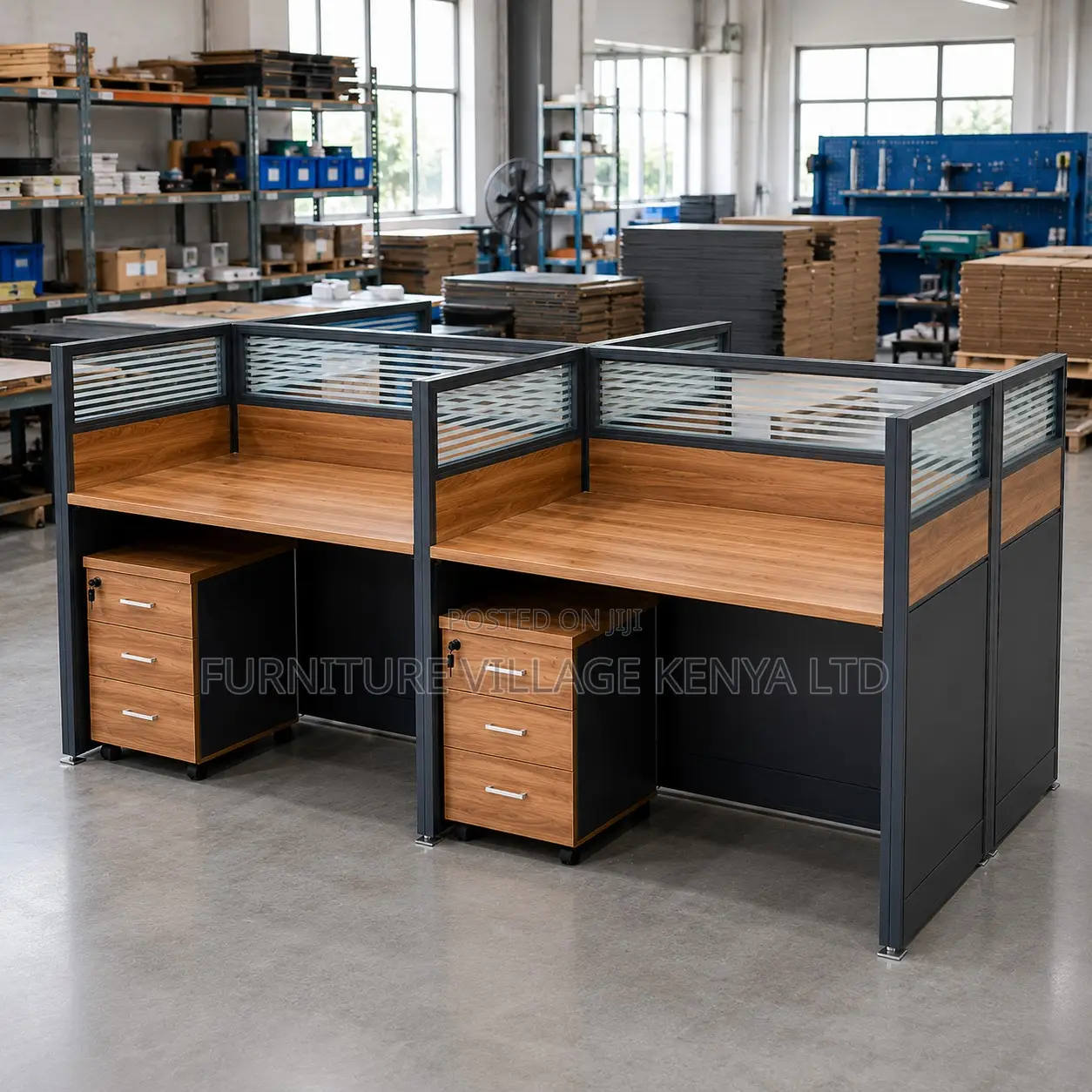 Brown Wooden 4-Seater Imported Workstation