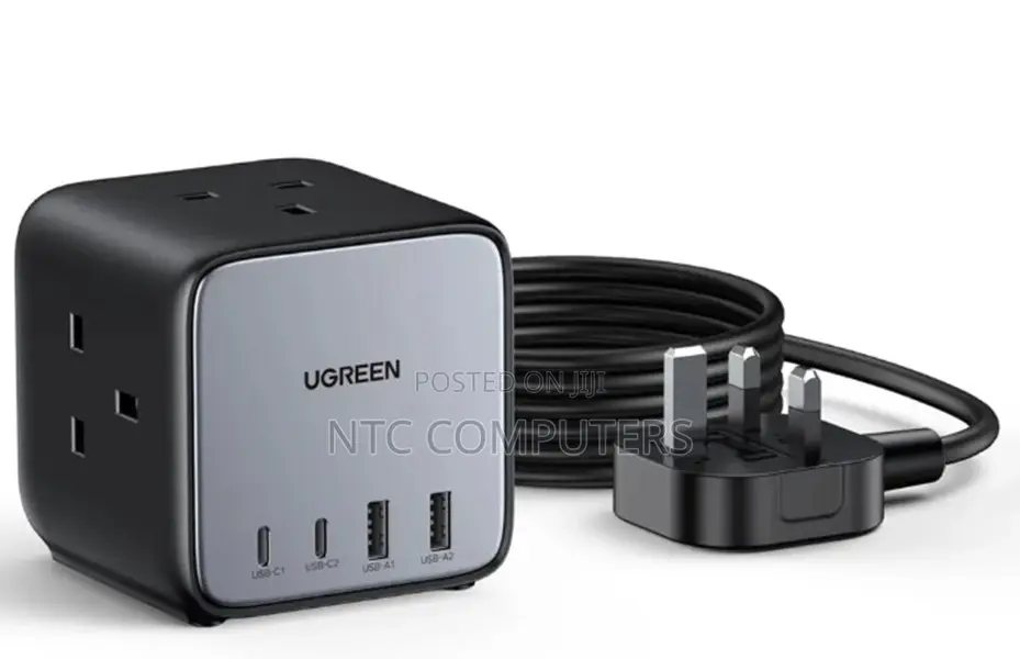 Ugreen Diginest Cube Power Strip (3ac Outlets +65w 2a2c) Uk Black 1.8m