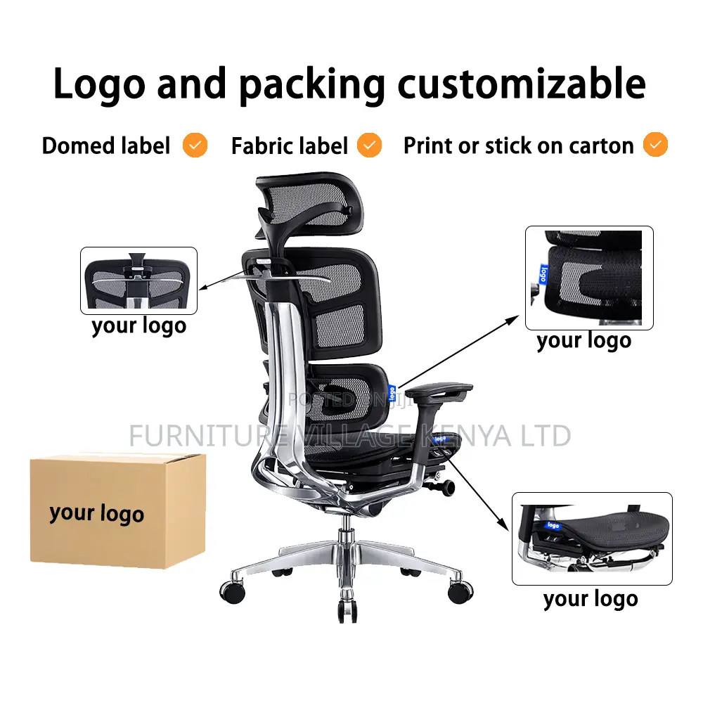 Ergonomic Full Mesh Armchair With Footrest
