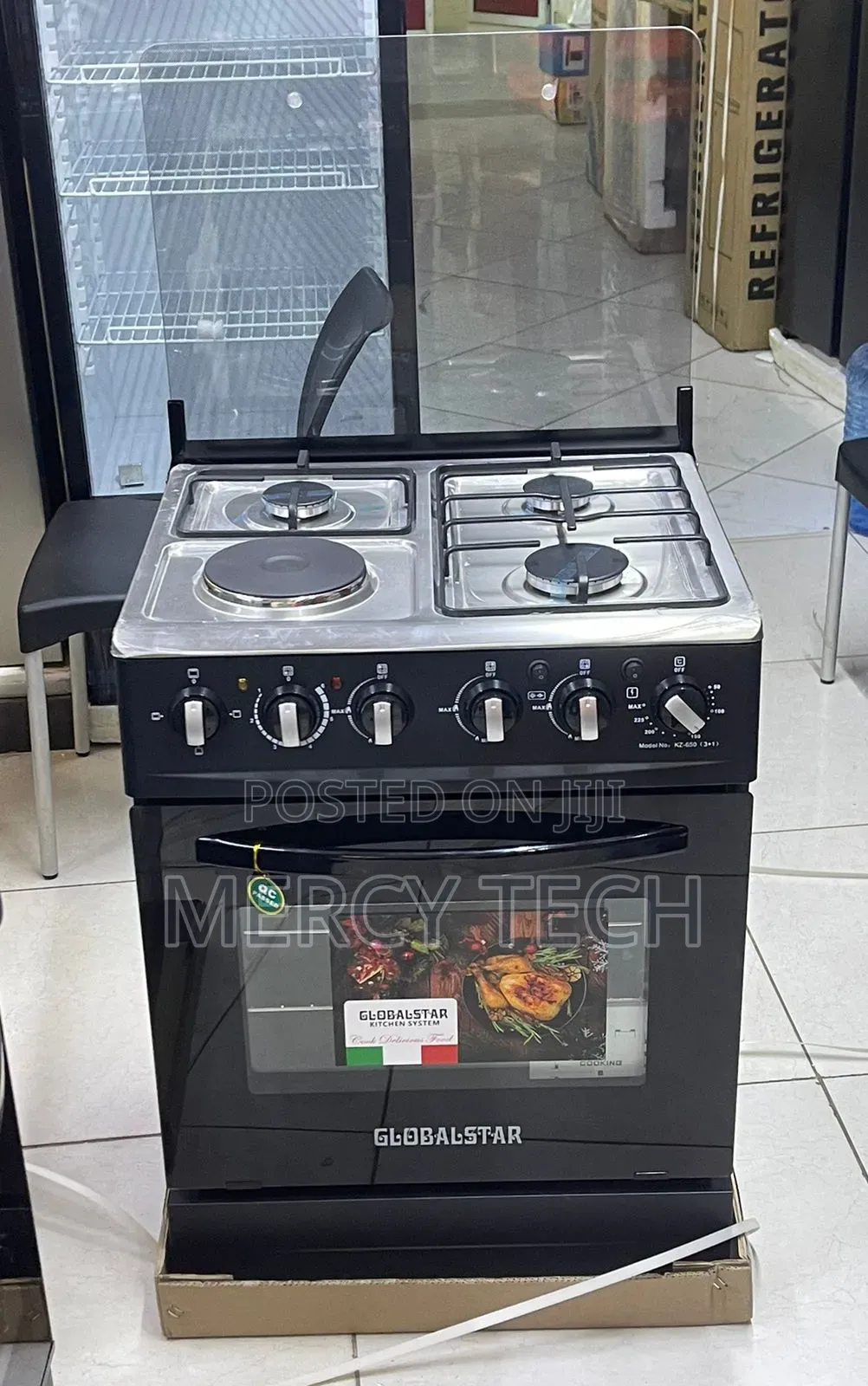 Globalstar Jet 3+1 Standing Cooker 60x60cm (Black)