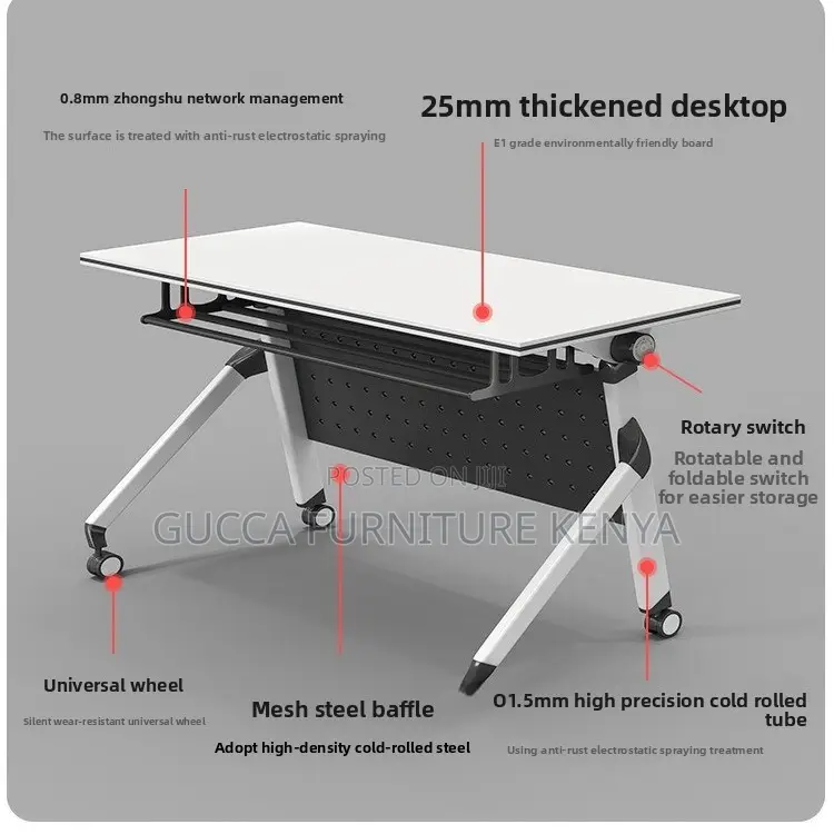 1200mm Folding Mobile Conference Meeting Desk