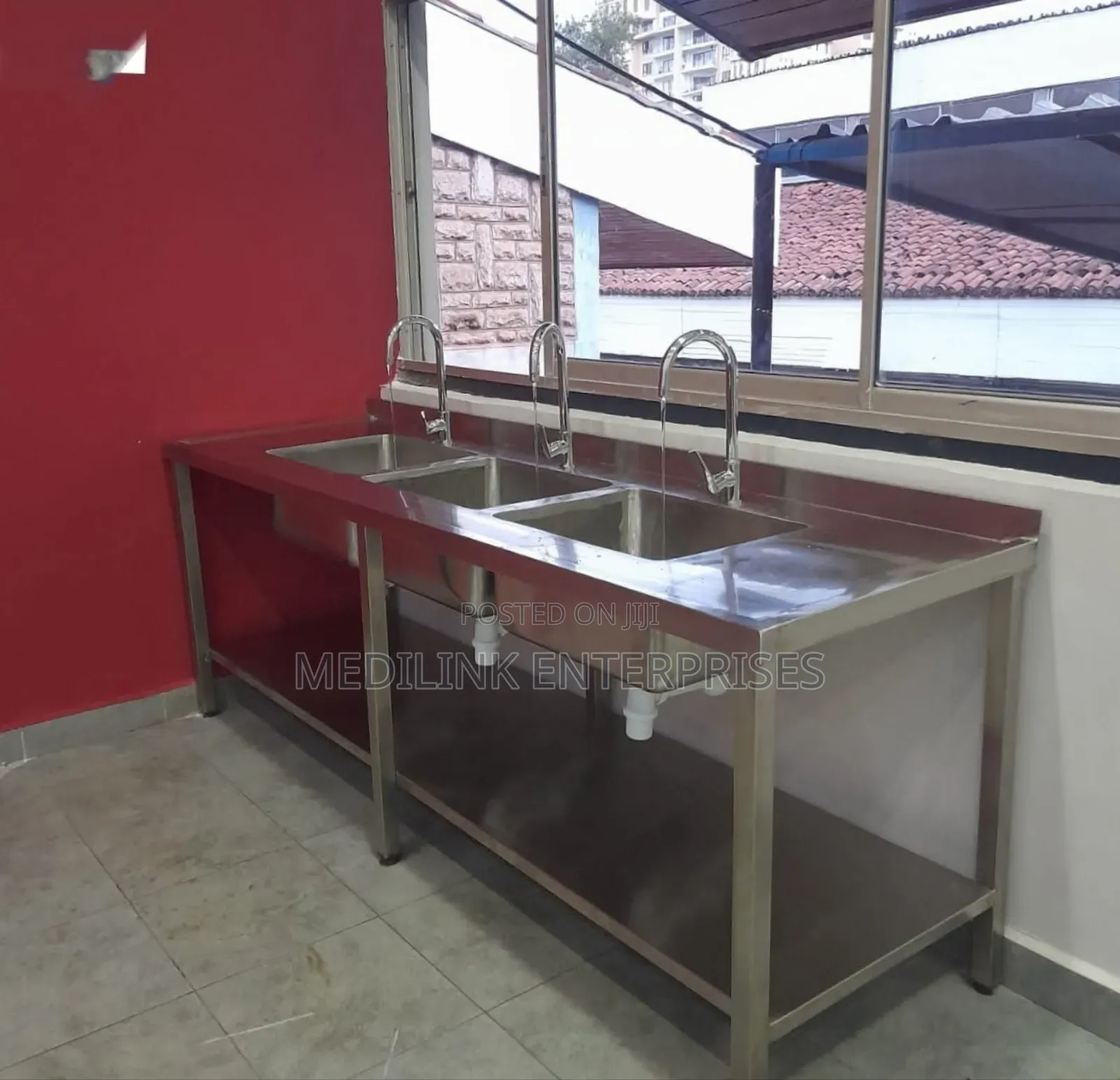 Commercial Kitchen Double Sink Ss304