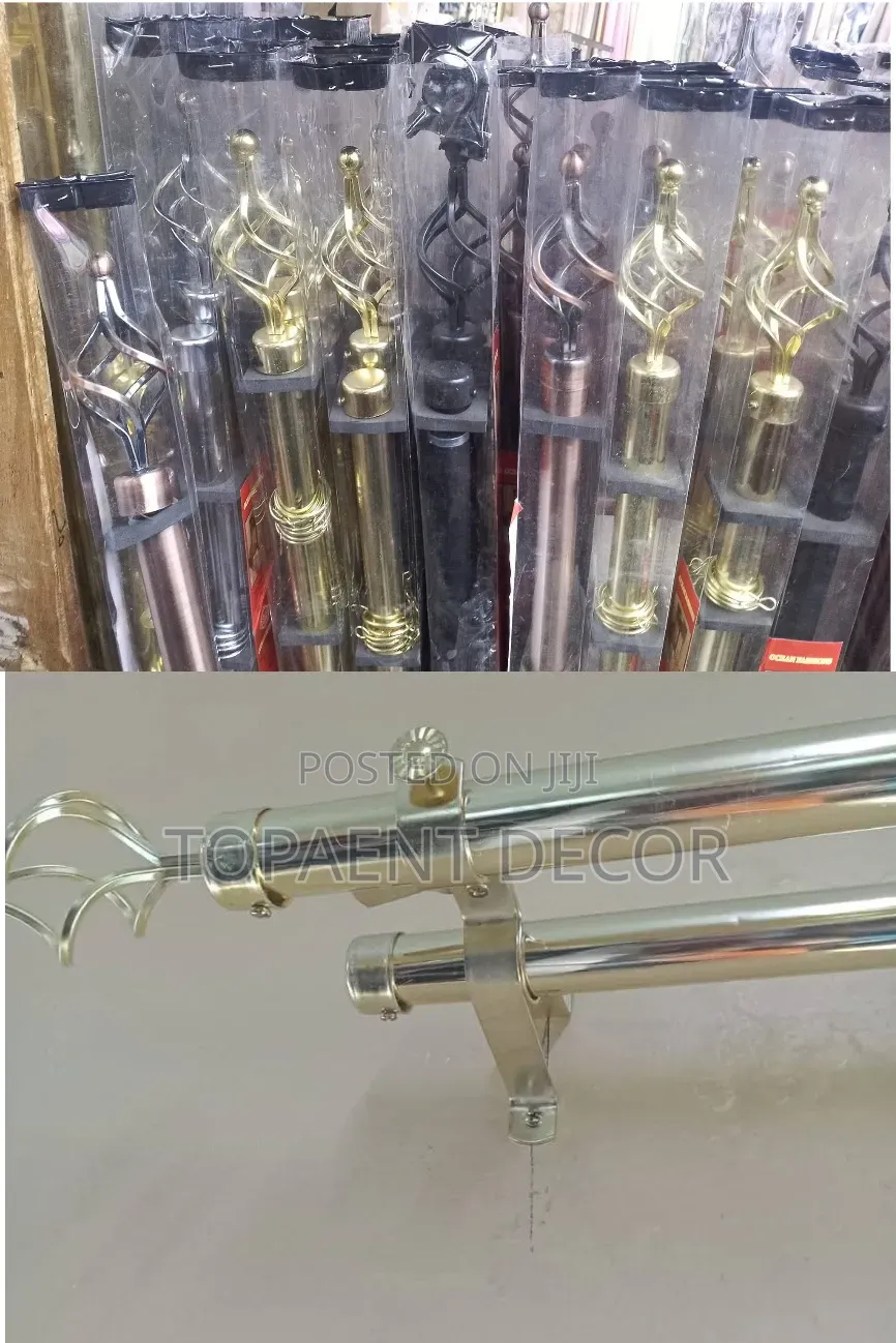 Bronze, Gold, Black and Silver Curtain and Sheer Holders