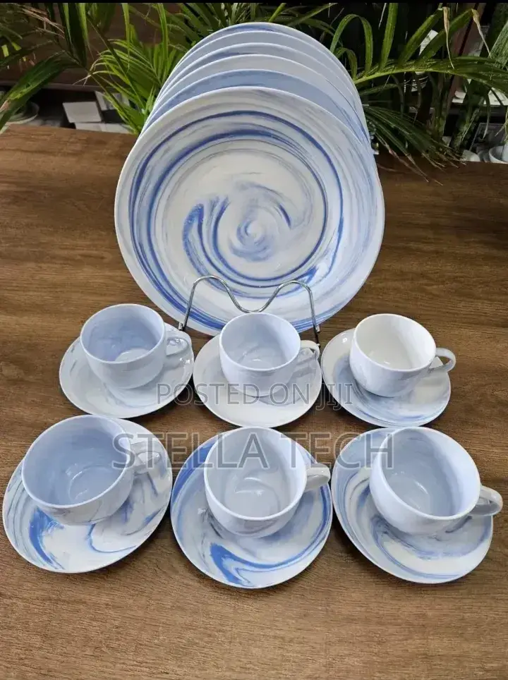 18 Pieces Ceramic Dinner Set Plate With Coffee Cup