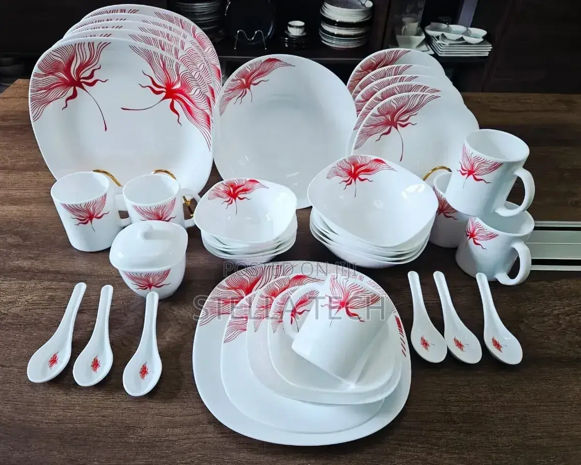 39 Pieces Square Opal Glass Dinner Set