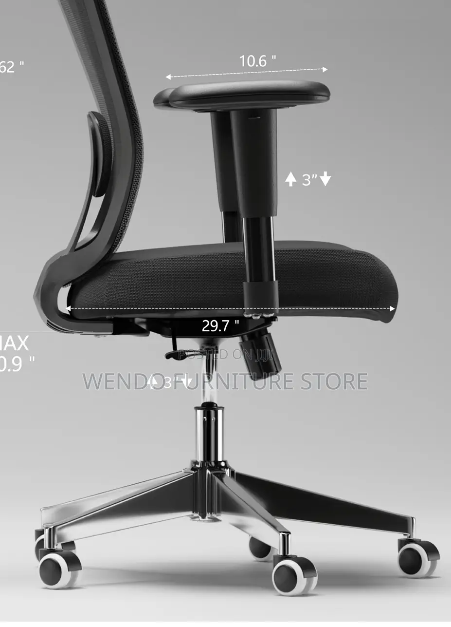 Office Chairs; Fabric Office Ergonomic Chair With High Back Support