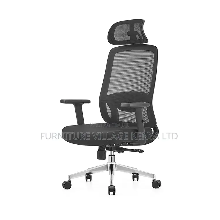 Adjustable Ergonomic Black Staff Room Chair