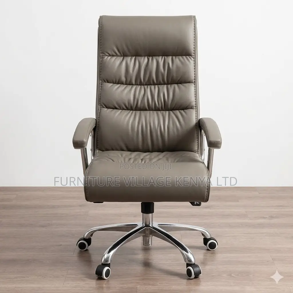 Gray Leather Padded Staffroom Teachers Chair