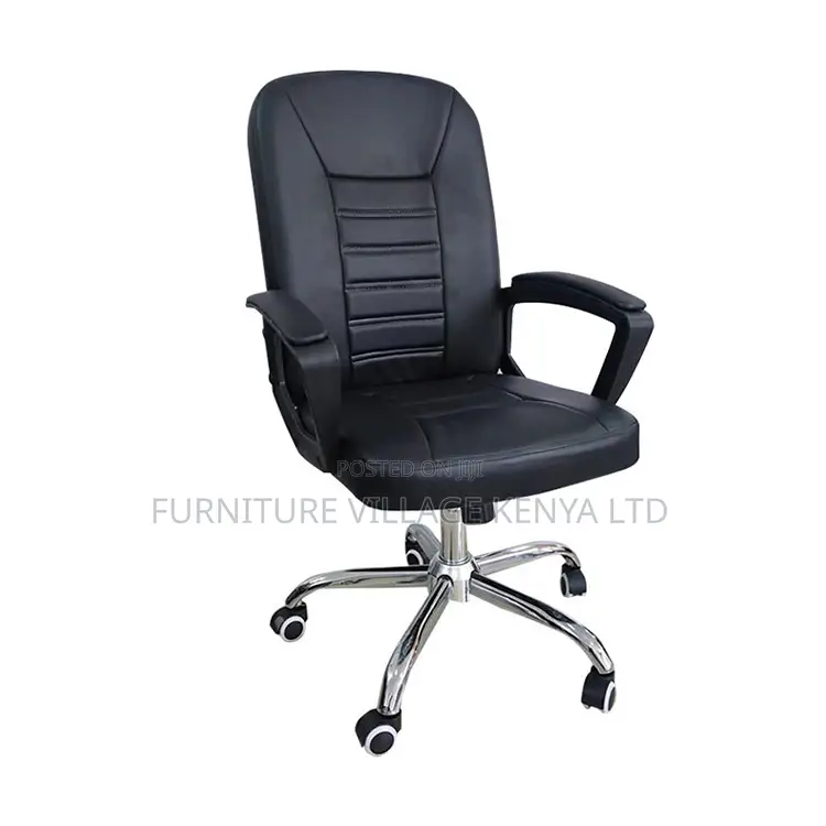 Modern Genuine Leather Swivel Staff Chair
