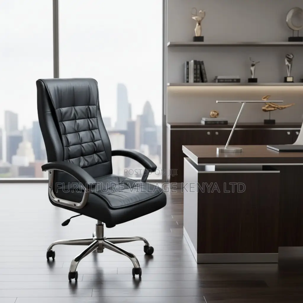 Adjustable Height Executive Office Leather Chair