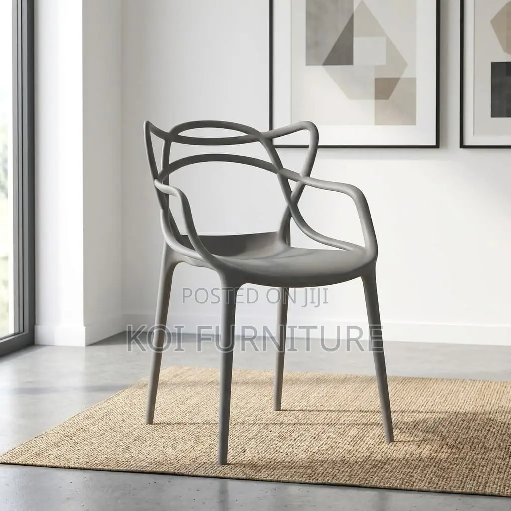 Dining Chair : Modern Gray Indoor-Outdoor Dining Seat