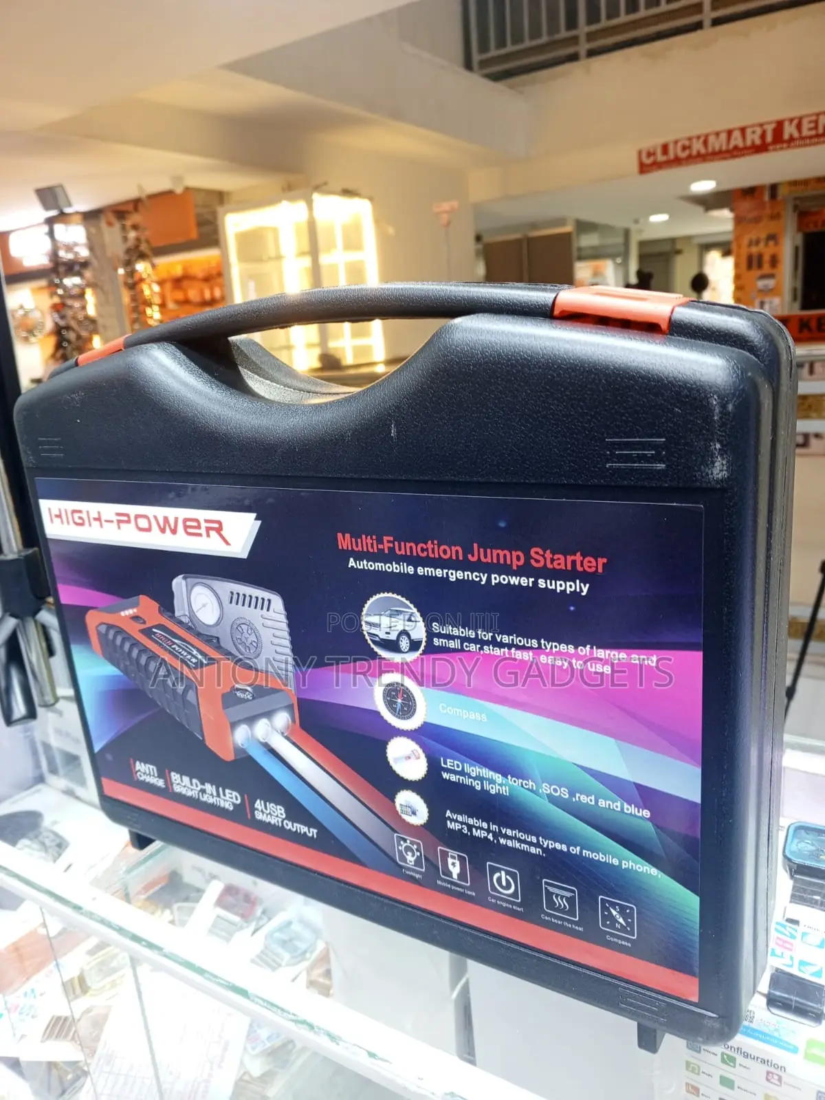 12v Car Jump Starter With Tire Inflator Air Compressor Kit