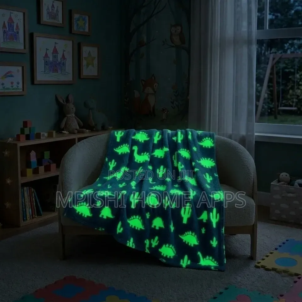 Glow in the Dark Dinosaur Blanket 180x200cm