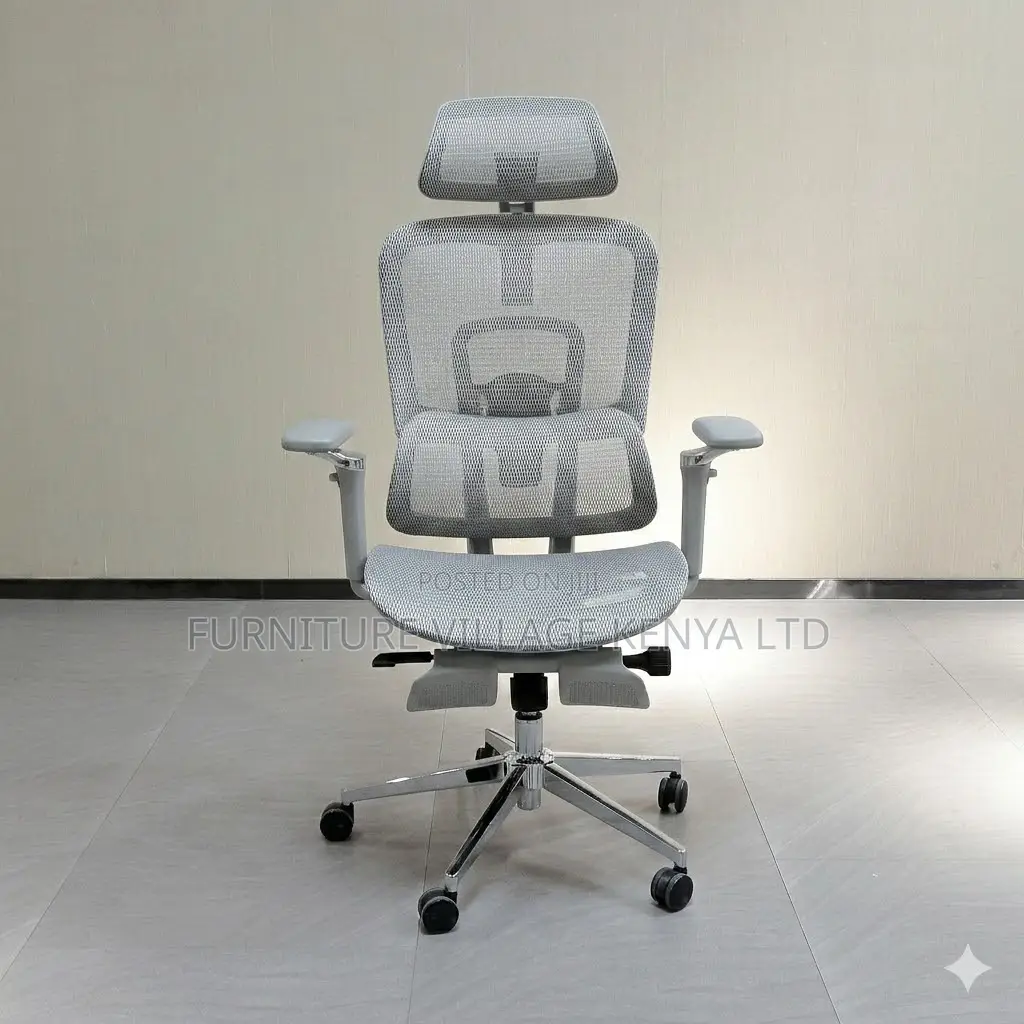 Swivel White Ergonomic Desk Seat With Footrest