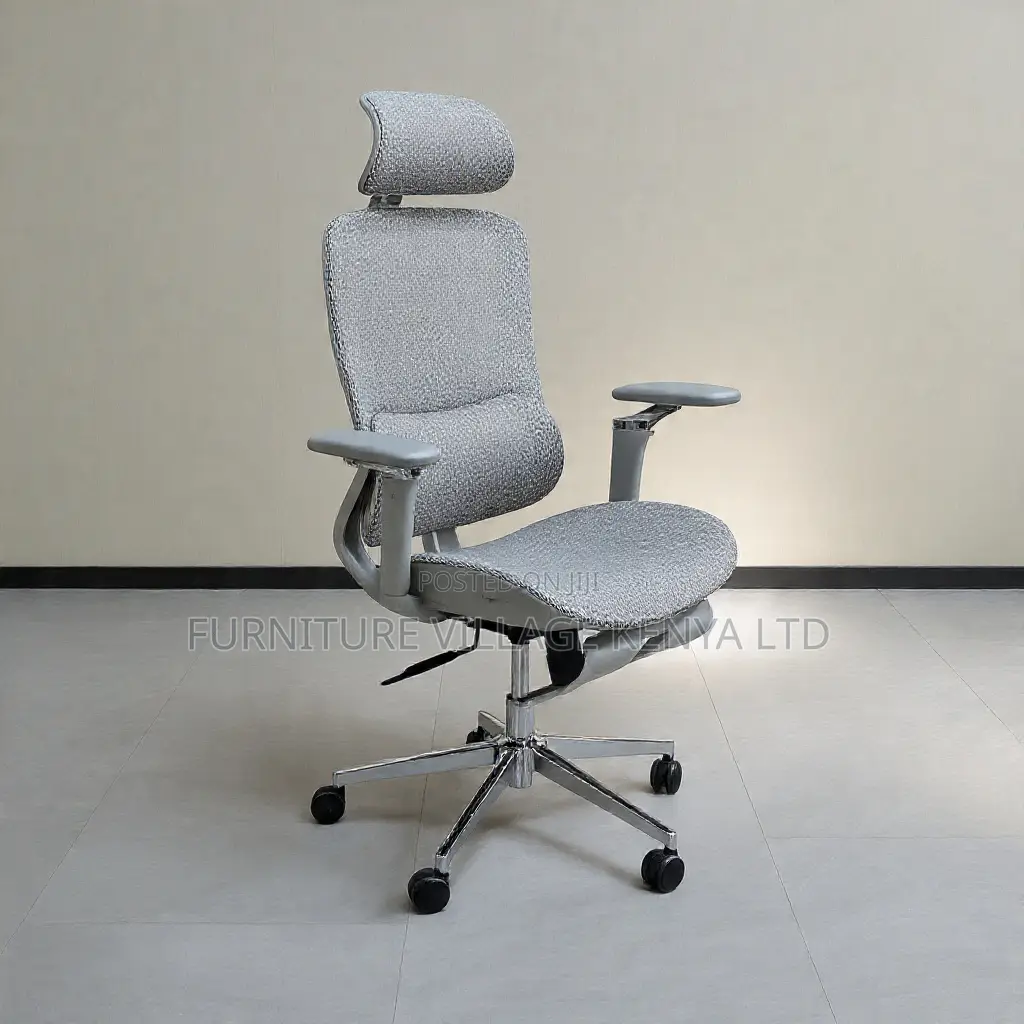 Swivel White Ergonomic Desk Seat With Footrest