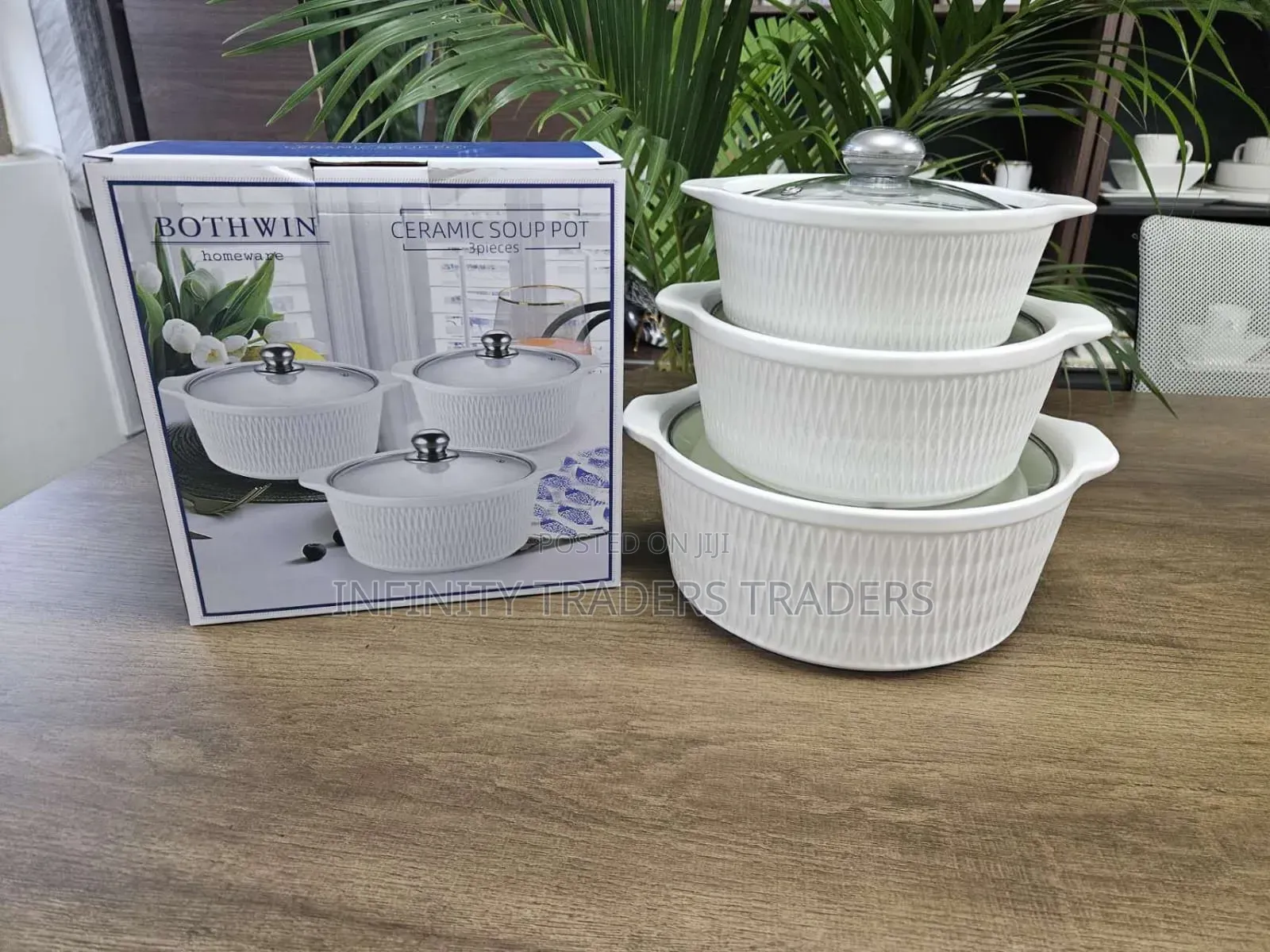3pcs Set Ceramic Casserole Serving Dishes