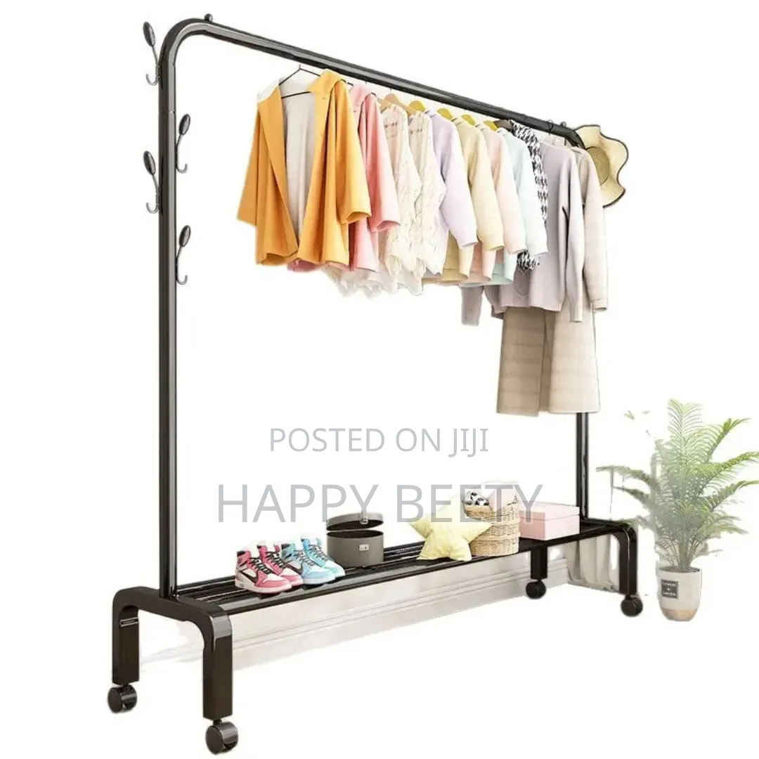 Single Pole Standing Iron Cloth Drying Rack