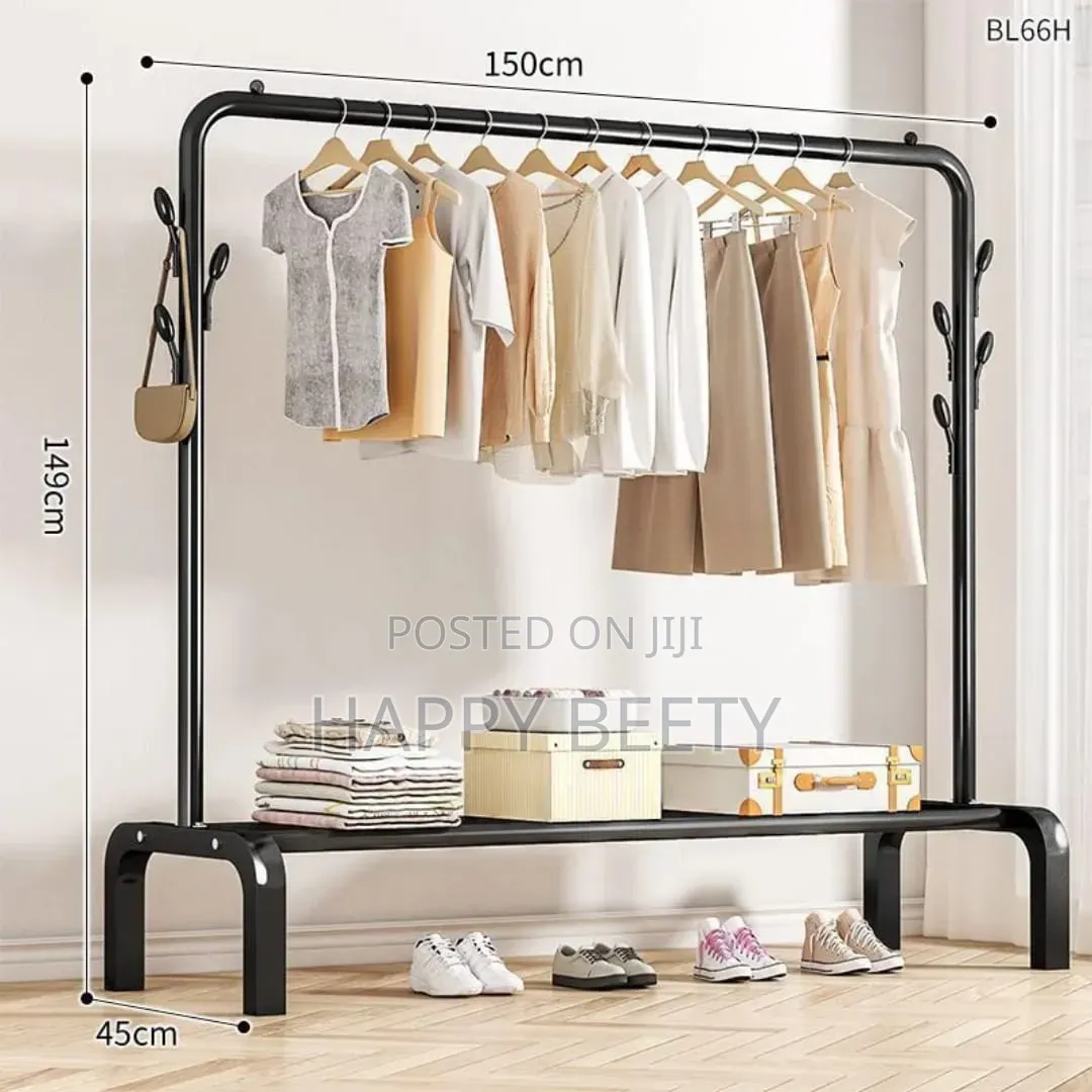 Single Pole Standing Iron Cloth Drying Rack