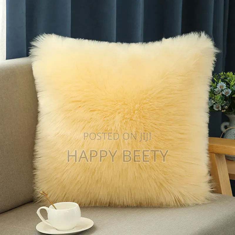 Simple Imitation Wool Plush Cushion Pillow Cover,Fluffy Pillow